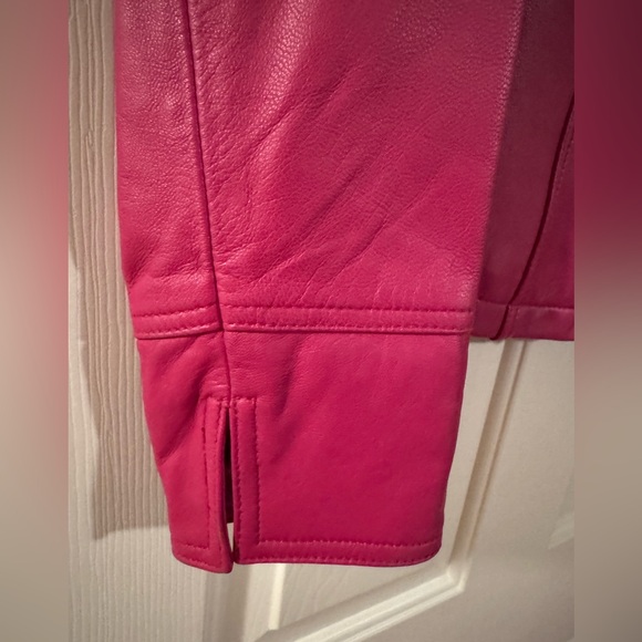 Leather Fuschia Chic  Moto Jacket. 
Soft & Supple. Perfect condition! - Picture 4 of 8